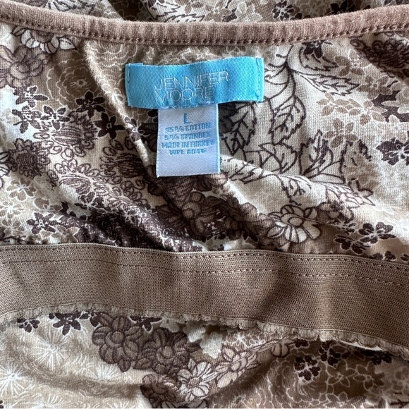 Vintage Y2K Jennifer Moore Tan Beige Floral Cropped Tank Top Women’s Size Large - Picture 14 of 15